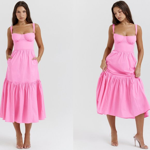 House of CB Dresses & Skirts - HOUSE OF CB 'Elia' French Pink Midi Sundress NWOT